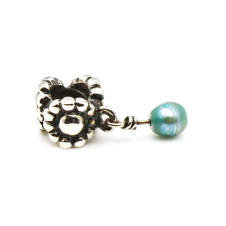 PANDORA VERY RARE Mint Condition "Holy Grail" Sterling Silver Turquoise Pearl Dangle Charm - Retired
