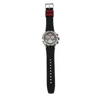 Swatch RED WHEEL Irony XLITE Chrono Blue Dial Red Accents Watch (YYS4004)