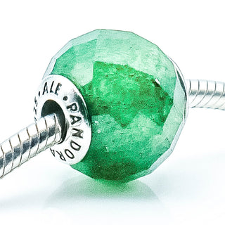 Pandora ESSENCE Prosperity Sterling Silver Charm With Faceted Green Aventurine