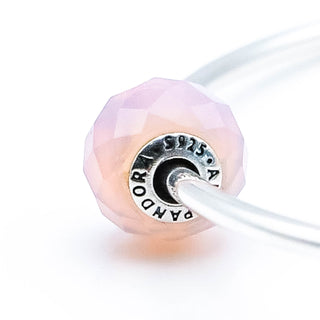 PANDORA ESSENCE Friendship Sterling Silver Charm With Pink Crystal