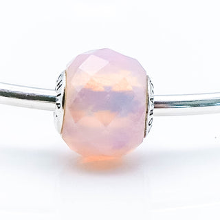 PANDORA ESSENCE Friendship Sterling Silver Charm With Pink Crystal