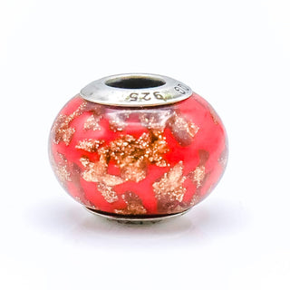 QG Brand Red Murano Glass Charm With Sterling Silver Core