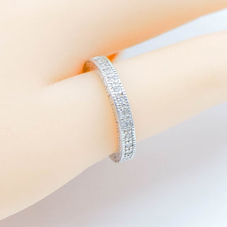 Cubic Zirconia Half Eternity Band Size 5 in Sterling Silver