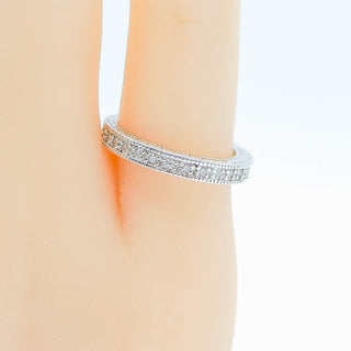 Cubic Zirconia Half Eternity Band Size 5 in Sterling Silver