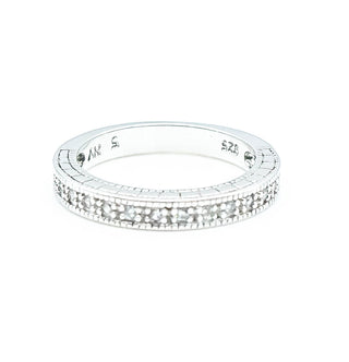 Cubic Zirconia Half Eternity Band Size 5 in Sterling Silver