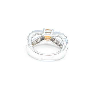 Mystic Topaz Infinity Ring Size 6 With Cubic Zirconia in Sterling Silver
