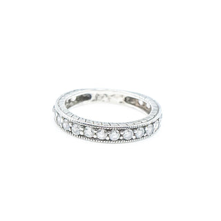 Cubic Zirconia Half Eternity Band Size 6.5 in Sterling Silver