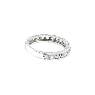 Cubic Zirconia Half Eternity Band Size 6.5 in Sterling Silver