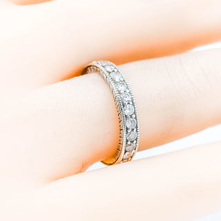 Cubic Zirconia Half Eternity Band Size 6.5 in Sterling Silver