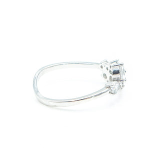 IBB Sterling Silver Floral Ring With Cubic Zirconia Size 8.5