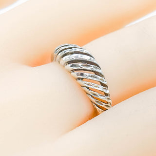 Etched Sterling Silver Ring Size 8