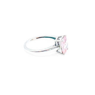 Pink Tourmaline Solitaire Ring Size 5 in Sterling Silver