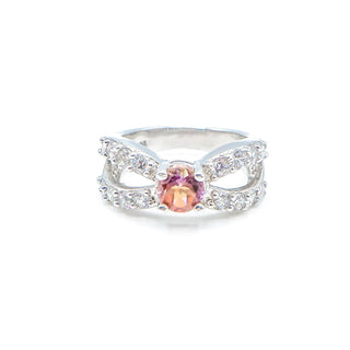 Mystic Topaz Infinity Ring Size 6 With Cubic Zirconia in Sterling Silver