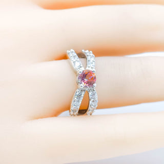 Mystic Topaz Infinity Ring Size 6 With Cubic Zirconia in Sterling Silver