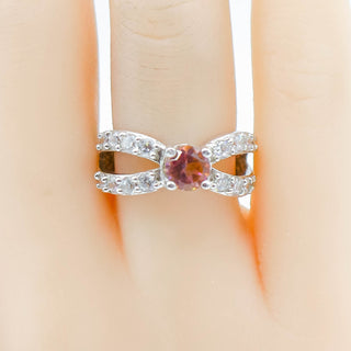 Mystic Topaz Infinity Ring Size 6 With Cubic Zirconia in Sterling Silver