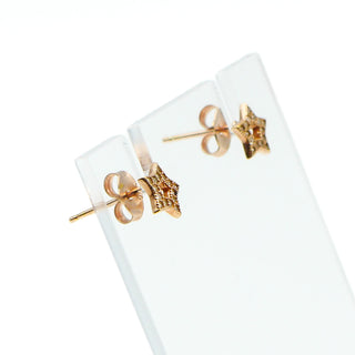 Sterling Silver Rose Gold Plated Star Stud Earrings