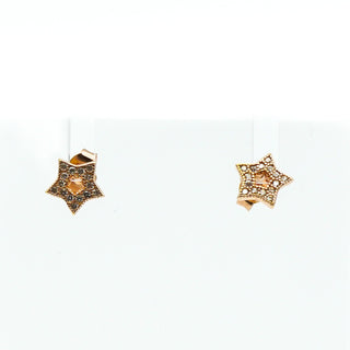 Sterling Silver Rose Gold Plated Star Stud Earrings