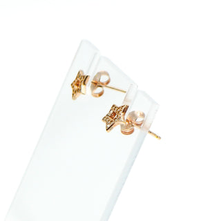 Sterling Silver Rose Gold Plated Star Stud Earrings