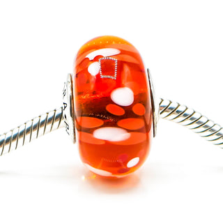 PANDORA XL Orange Blossom Murano Glass Sterling Silver Charm