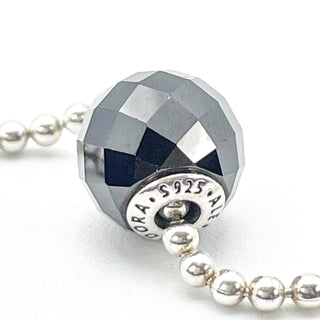 Pandora ESSENCE Strength Sterling Silver Charm With Faceted Black Spinel