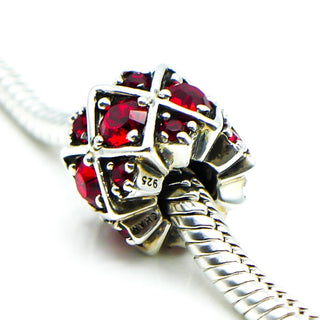CHAMILIA Shimmering Stones Red Swarovski Crystal Sterling Silver Charm