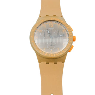 Swatch Chrono Plastic CRAZY NUTS SUSC400 Brown And Orange Swiss Watch
