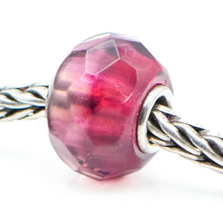 Trollbeads Rare Red Pink Prism Glass Bead Sterling Silver Charm