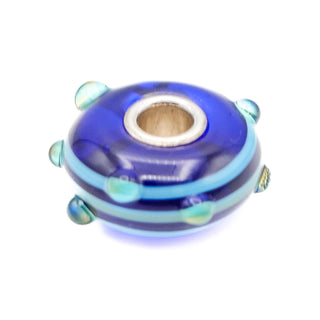 Trollbeads Blue Dew Glass Bead Sterling Silver Charm