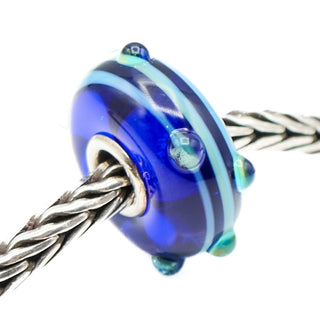 Trollbeads Blue Dew Glass Bead Sterling Silver Charm