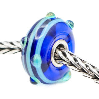 Trollbeads Blue Dew Glass Bead Sterling Silver Charm
