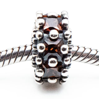 Hessonite Garnet Sterling Silver Charm