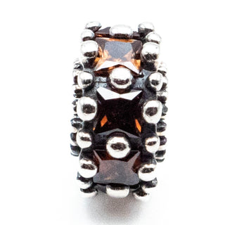 Hessonite Garnet Sterling Silver Charm
