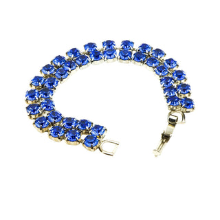 Vintage Royal Blue Rhinestone Parure Necklace, Bracelet and Earrings