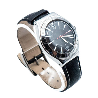 Swatch Irony Big Twirl Black Leather Watch YGS428C
