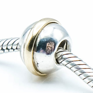 PANDORA Rare Saturn 925 ALE Sterling Silver Charm With 14k Gold Ring