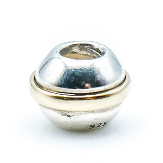 PANDORA Rare Saturn 925 ALE Sterling Silver Charm With 14k Gold Ring