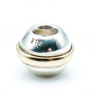PANDORA Rare Saturn 925 ALE Sterling Silver Charm With 14k Gold Ring