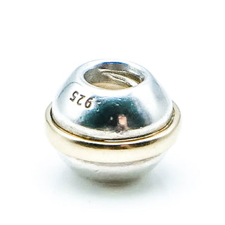 PANDORA Rare Saturn 925 ALE Sterling Silver Charm With 14k Gold Ring