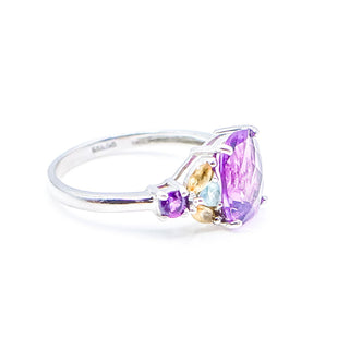 Sterling Silver Amethyst Citrine Topaz Ring Size 8