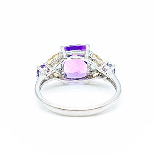 Sterling Silver Amethyst Citrine Topaz Ring Size 8