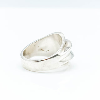 Sterling Silver Ribbed Dome Statement Ring Size 8