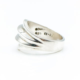 Sterling Silver Ribbed Dome Statement Ring Size 8