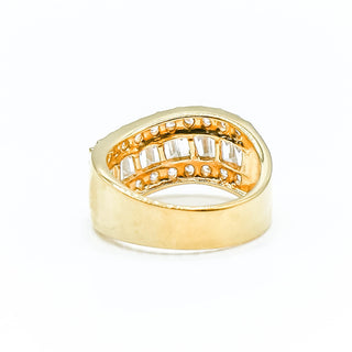 Premier Designs CZ Eternity Ring Size 8.5 Yellow Gold Plated