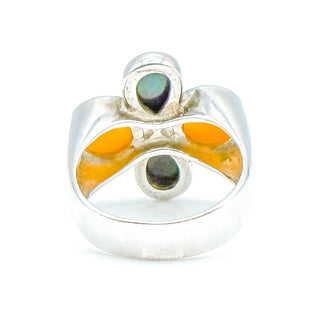 Baltic And Butterscotch Amber Statement Ring in Sterling Silver Size 9