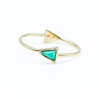 Tiny Reflection 14K Gold Ring With Diamonds And Turquoise Size 5