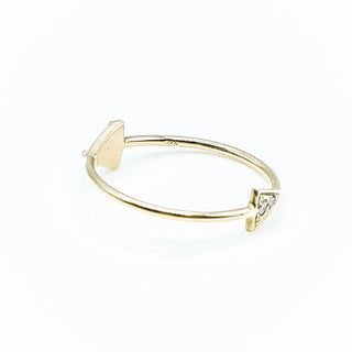 Tiny Reflection 14K Gold Ring With Diamonds And Turquoise Size 5
