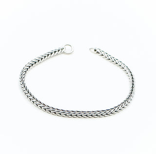 TROLLBEADS Signature Oxidized Sterling Silver Foxtail Chain Bracelet by Lise Aagaard