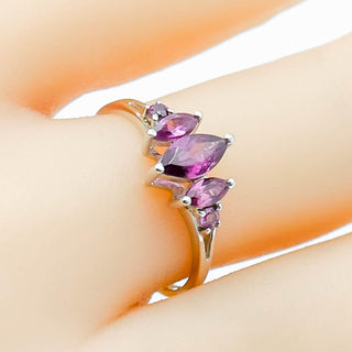 Sterling Silver Garnet Ring Size 7.75