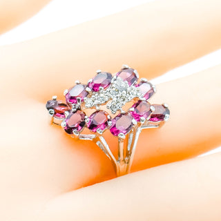 Amethyst Ring Size 8.75 in Rhodium Plating