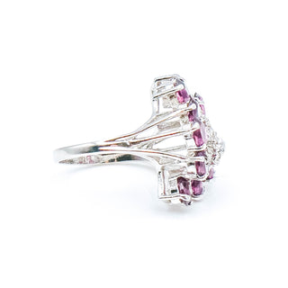 Amethyst Ring Size 8.75 in Rhodium Plating